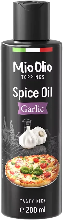 MioOlio Knoblauchöl 200 ml italienisches Gewürzöl in Squeeze-Flasche, vegan und glutenfrei